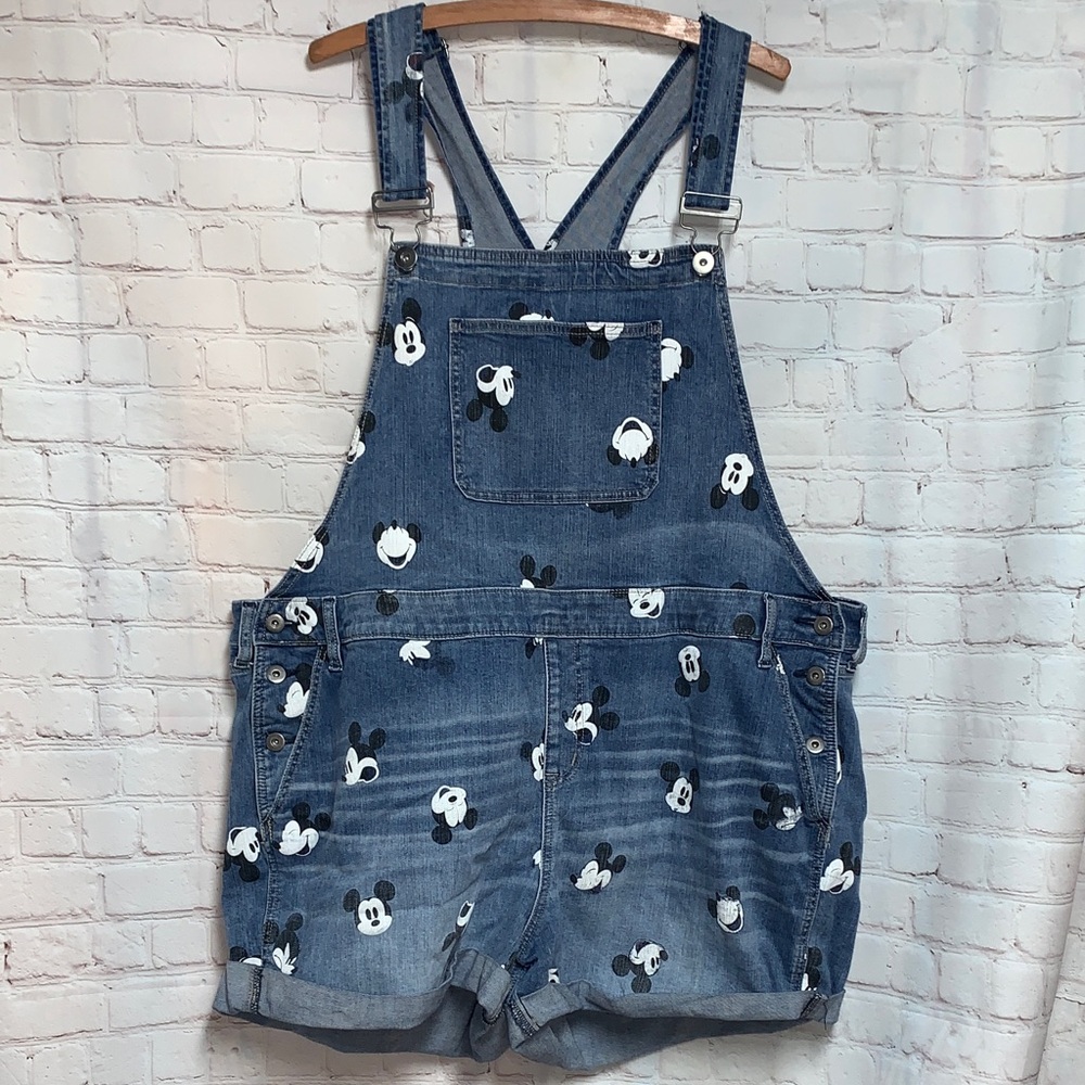 Disney Mickey Mouse Jean Shortalls Short Overalls Size 26